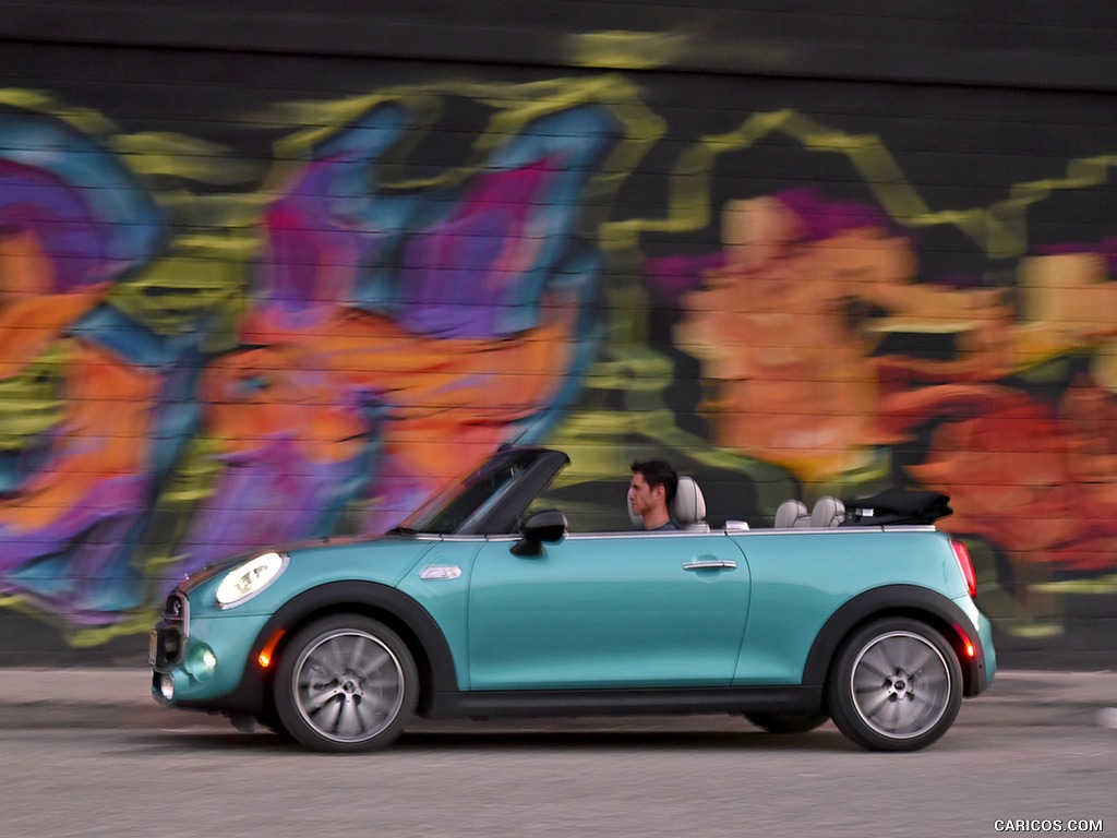 2016 MINI Cooper S Convertible (Color: Caribbean Aqua Metallic) - Side