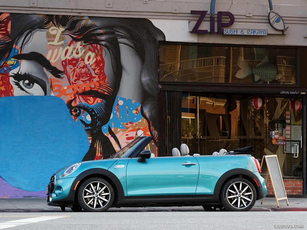 2016 MINI Cooper S Convertible (Color: Caribbean Aqua Metallic) - Side