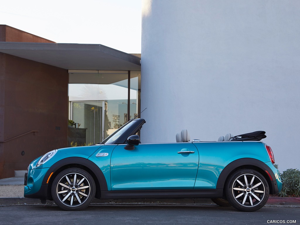 2016 MINI Cooper S Convertible (Color: Caribbean Aqua Metallic) - Side