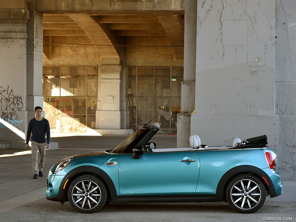 2016 MINI Cooper S Convertible (Color: Caribbean Aqua Metallic) - Side