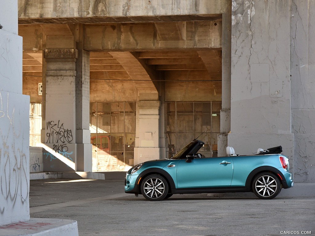 2016 MINI Cooper S Convertible (Color: Caribbean Aqua Metallic) - Side