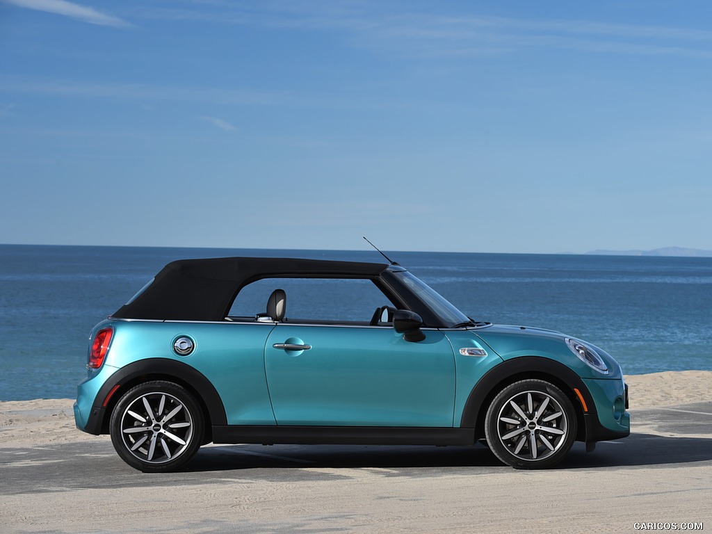 2016 MINI Cooper S Convertible (Color: Caribbean Aqua Metallic) - Top Closed - Side