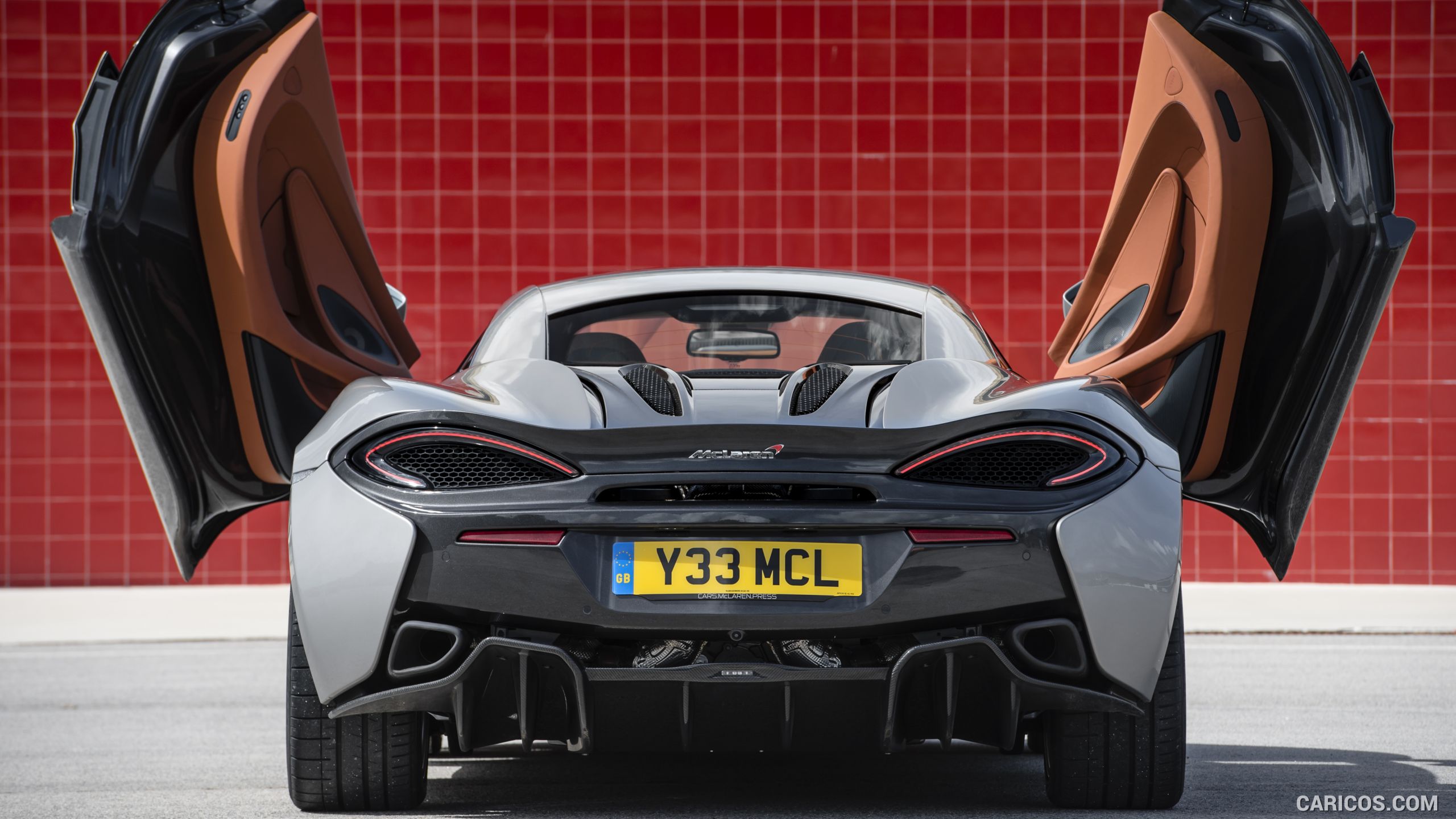 2016 McLaren 570S Coupe (Color: Blade Silver) - Doors Up - Rear, #67 of 192