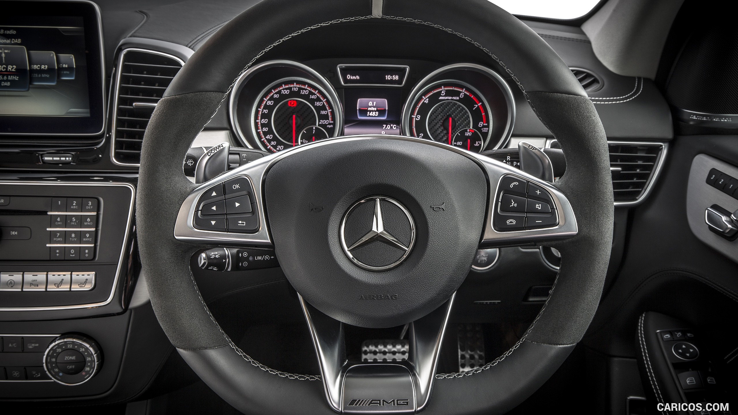 2016 Mercedes-AMG GLE 63 S (UK-Spec) - Interior, Steering Wheel, #64 of 68