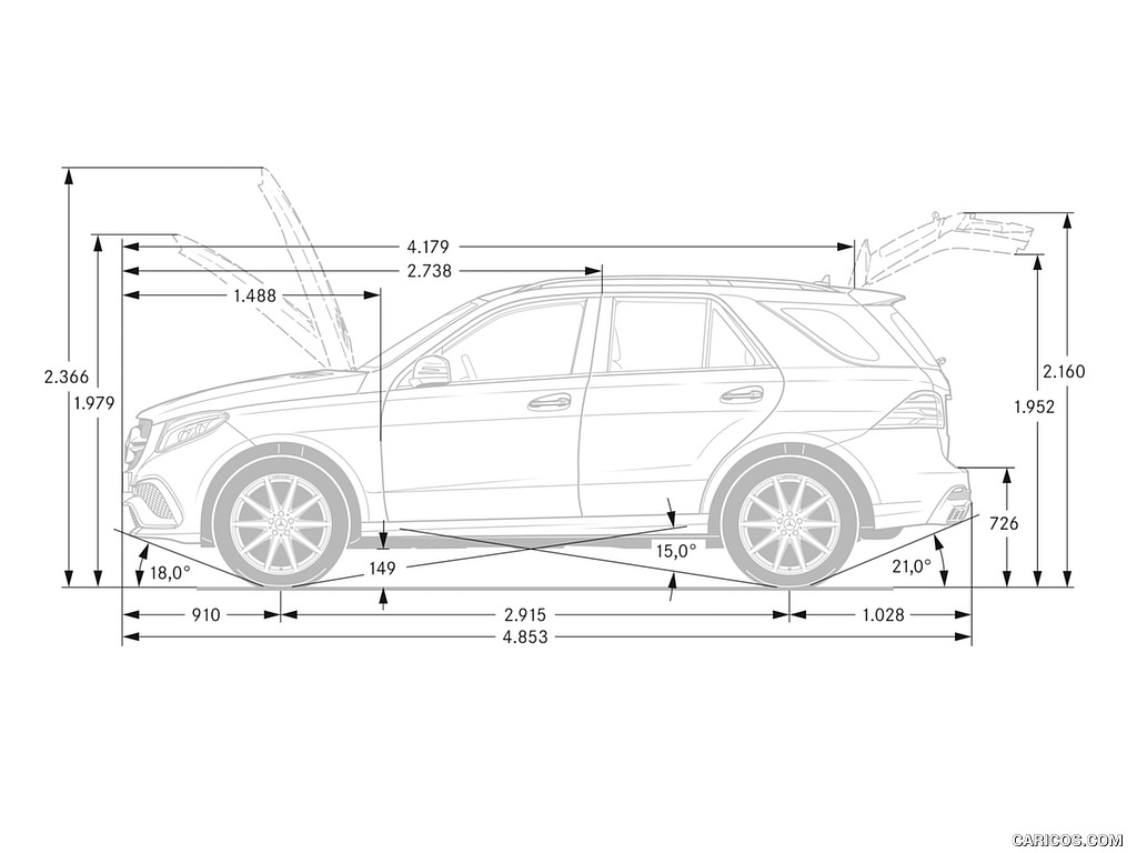 2016 Mercedes-AMG GLE 63 S (Designo Diamond White Bright) - Dimensions