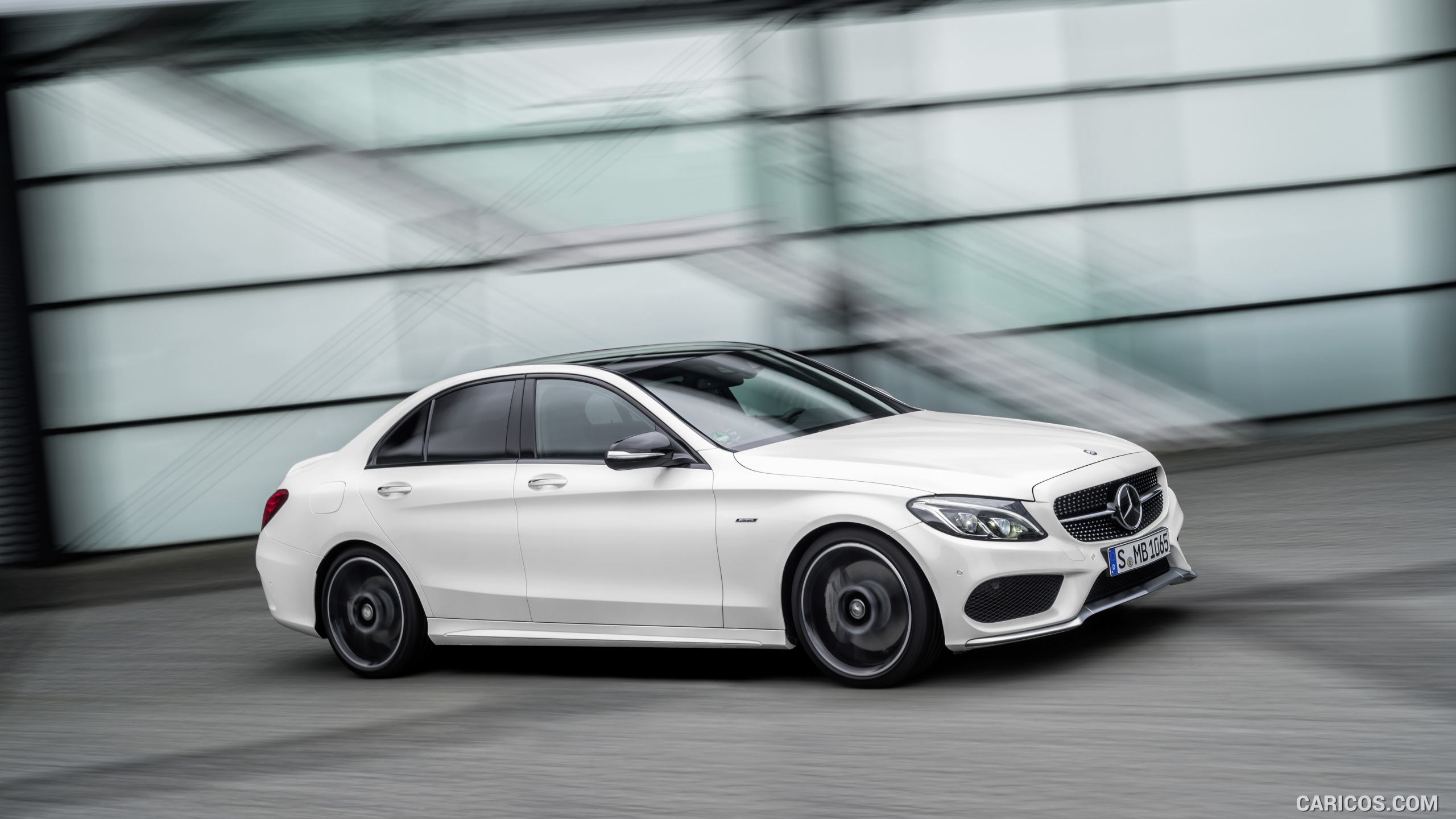 2016 Mercedes-Benz C450 AMG 4MATIC (Diamond White) - Side, #9 of 122