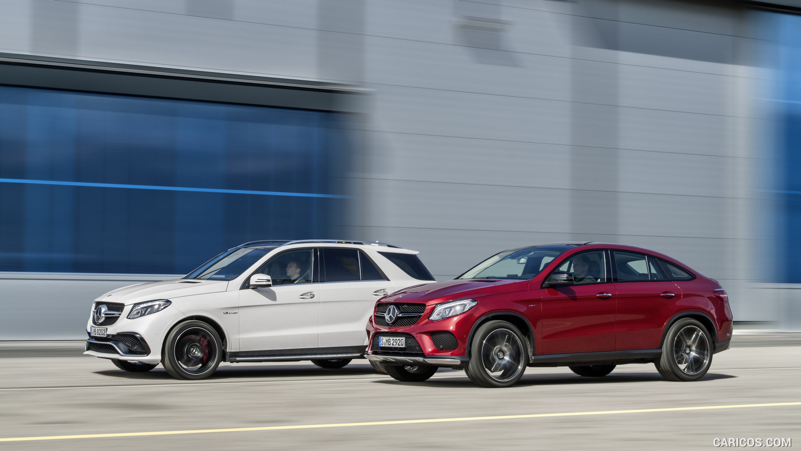 2016 Mercedes-Benz GLE 450 AMG Coupe 4MATIC (Designo Hyacinth Red Metallic) and Mercedes-AMG GLE 63 S - Side, #29 of 115