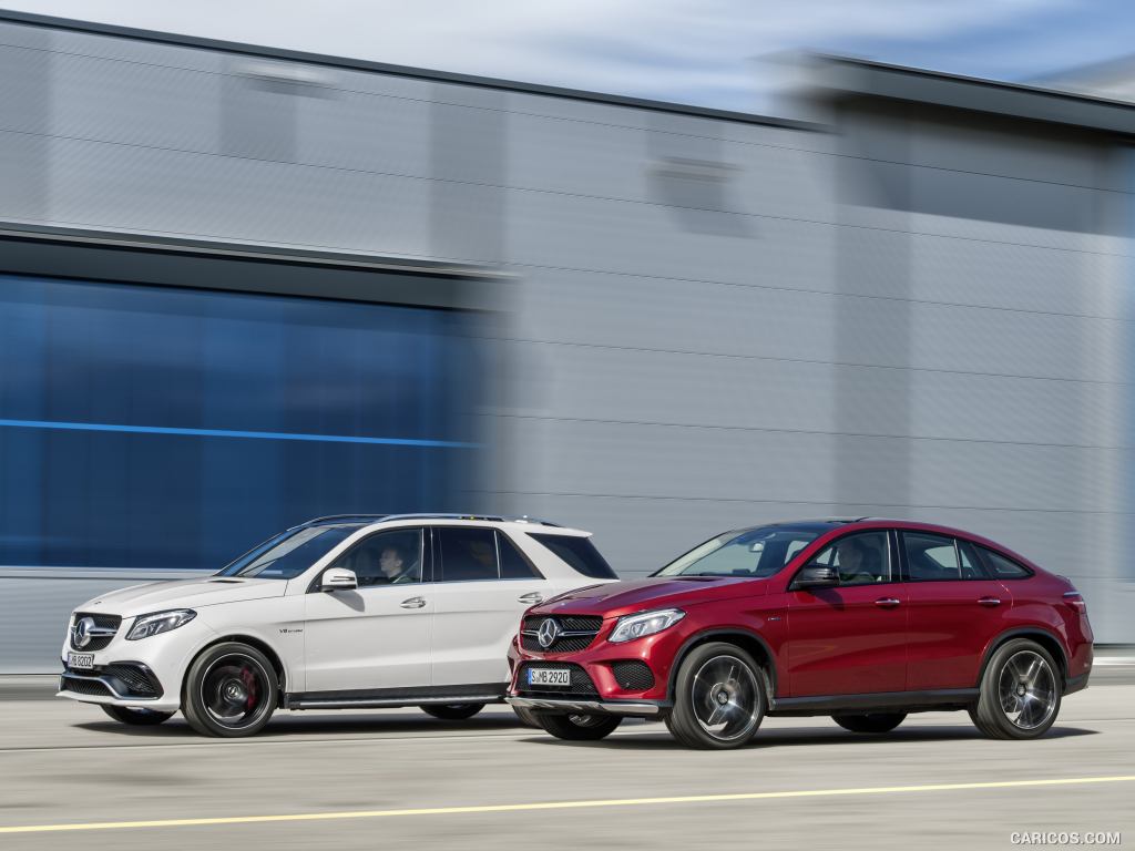 2016 Mercedes-Benz GLE 450 AMG Coupe 4MATIC (Designo Hyacinth Red Metallic) and Mercedes-AMG GLE 63 S - Side