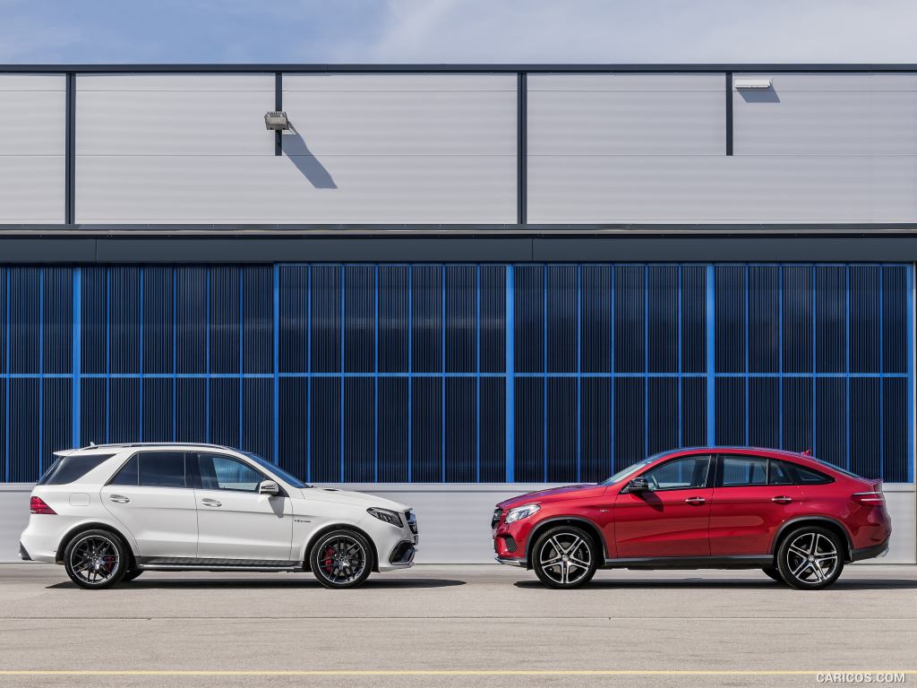 2016 Mercedes-Benz GLE 450 AMG Coupe 4MATIC (Designo Hyacinth Red Metallic) and Mercedes-AMG GLE 63 S - Side