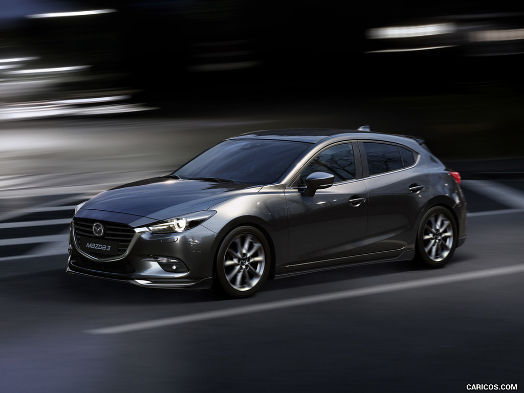 2017 Mazda 3 5-Door Hatchback (Color: Machine Grey) - Front Three-Quarter