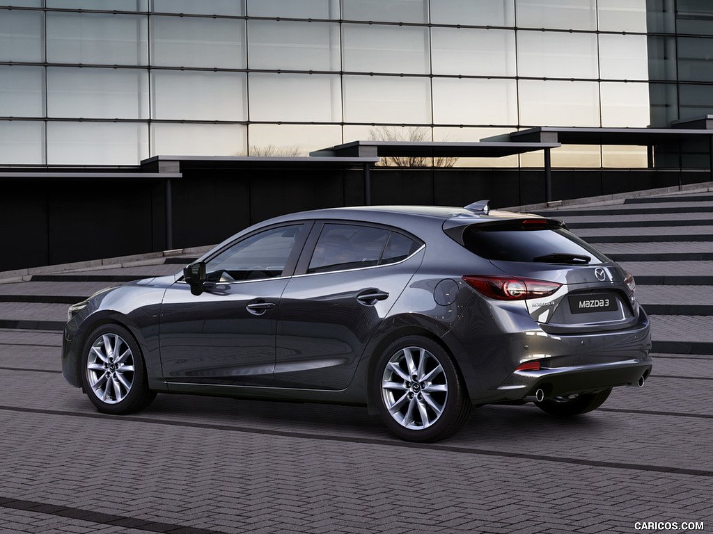 2017 Mazda 3 5-Door Hatchback (Color: Machine Grey) - Rear Three-Quarter