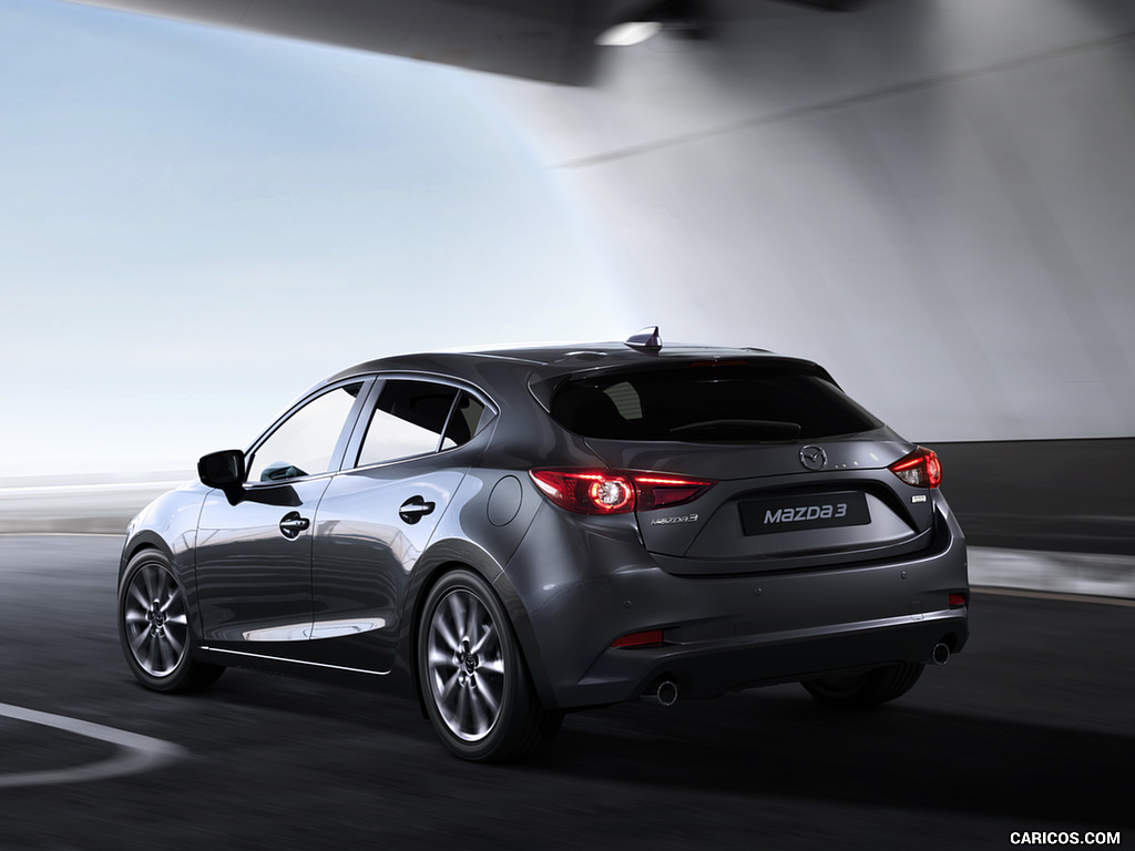 2017 Mazda 3 5-Door Hatchback (Color: Machine Grey) - Rear Three-Quarter