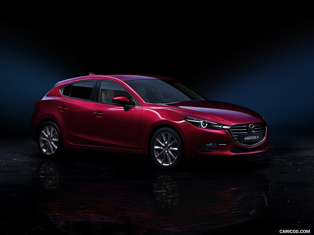 2017 Mazda 3 5-Door Hatchback (Color: Soul Red) - Front Three-Quarter