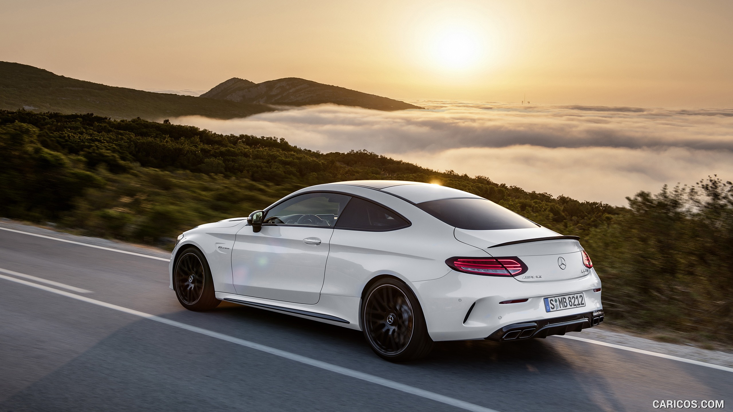 2017 Mercedes-AMG C63 S Coupe (Designo Diamond White Bright with Night Package) - Rear, #35 of 107