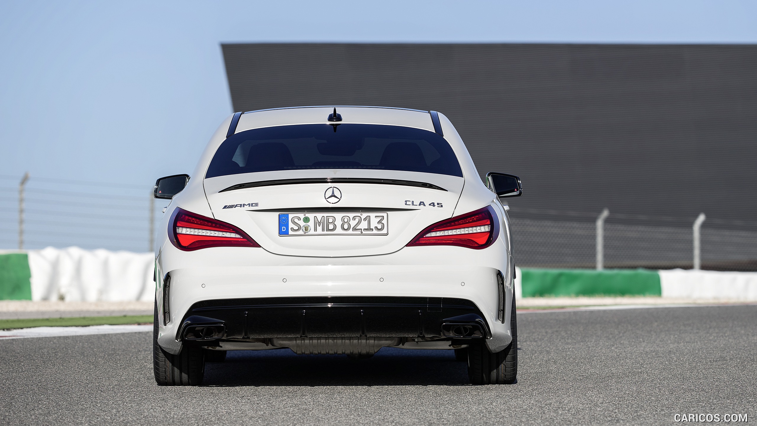 2017 Mercedes-AMG CLA 45 Coupé with Aerodynamics Package (Chassis: C117, Color: Diamond White) - Rear, #9 of 11
