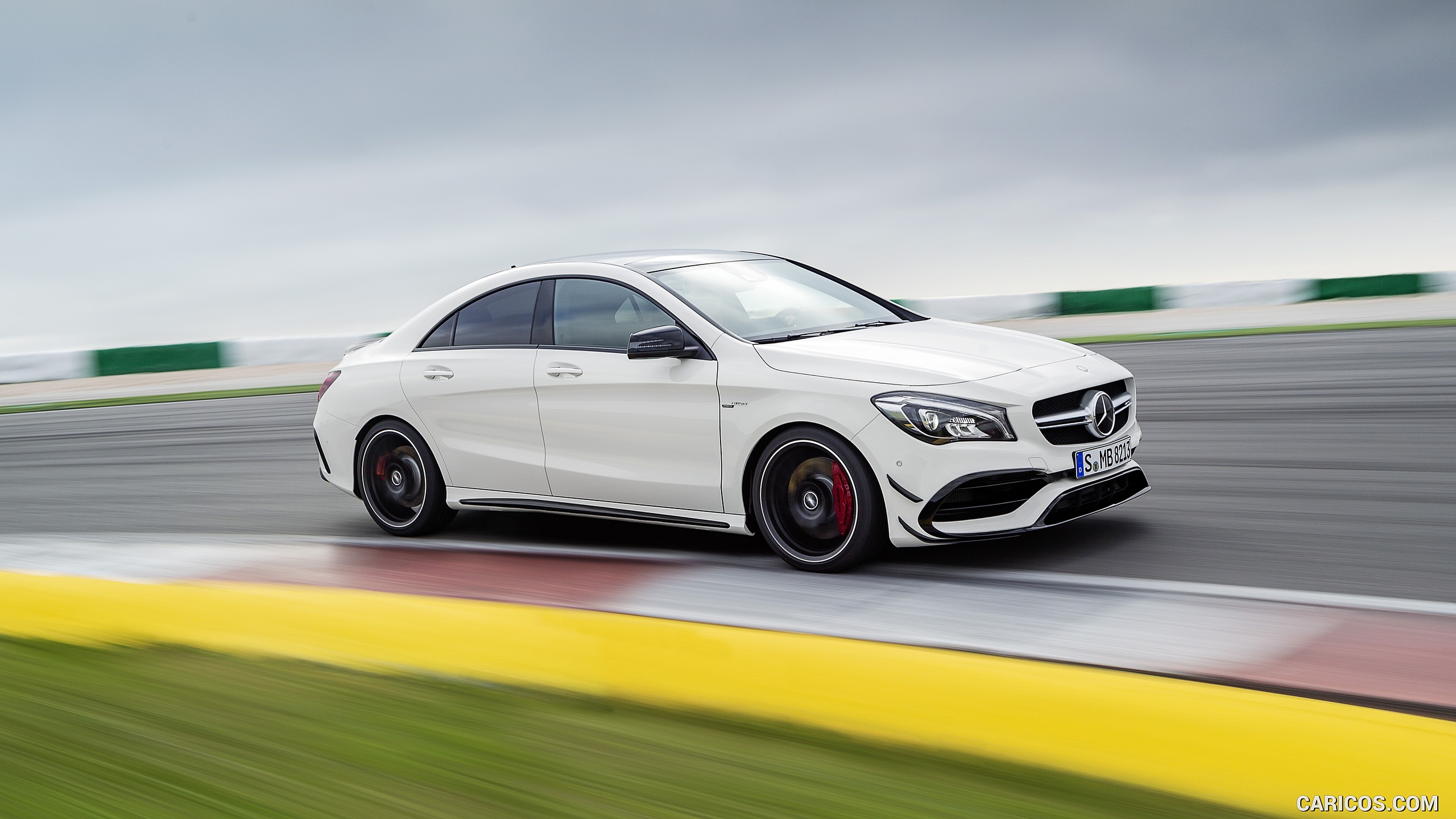 2017 Mercedes-AMG CLA 45 Coupé with Aerodynamics Package (Chassis: C117, Color: Diamond White) - Side, #2 of 11