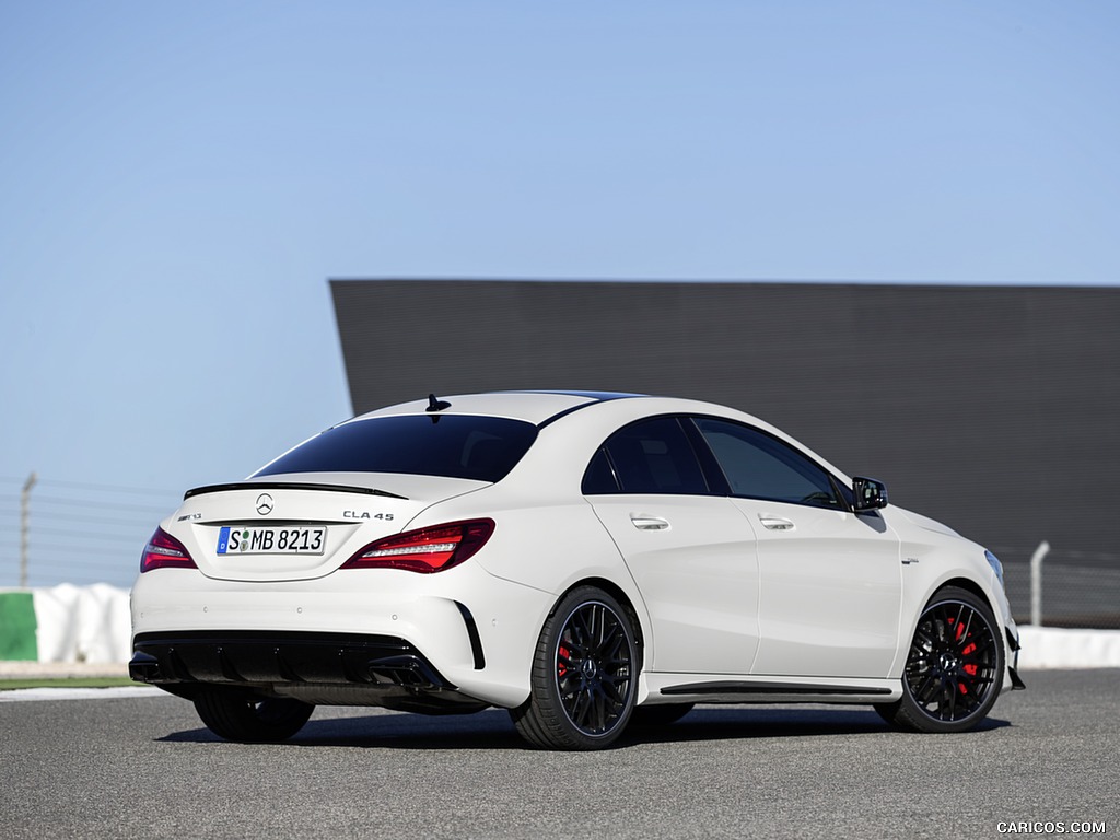 2017 Mercedes-AMG CLA 45 Coupé with Aerodynamics Package (Chassis: C117, Color: Diamond White) - Rear