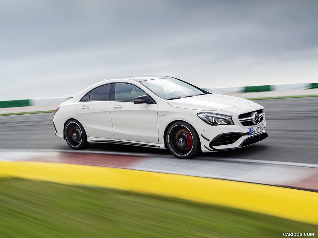 2017 Mercedes-AMG CLA 45 Coupé with Aerodynamics Package (Chassis: C117, Color: Diamond White) - Side