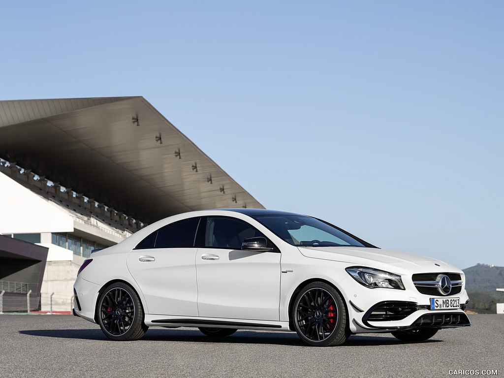 2017 Mercedes-AMG CLA 45 Coupé with Aerodynamics Package (Chassis: C117, Color: Diamond White) - Side