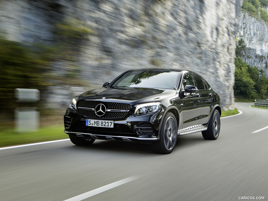 2017 Mercedes-AMG GLC 43 Coupé 4MATIC (Color: Obsidian Black) - Front Three-Quarter