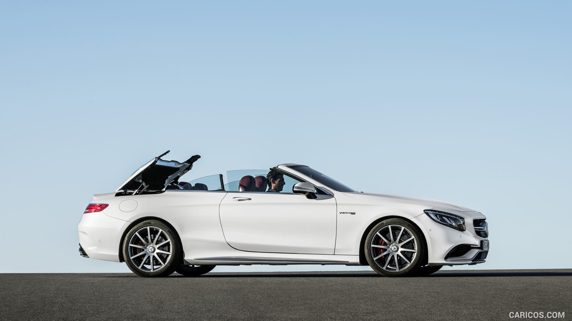 2017 Mercedes-AMG S63 4MATIC Cabriolet (Designo Diamond White Bright) - Top In Action, #16 of 65