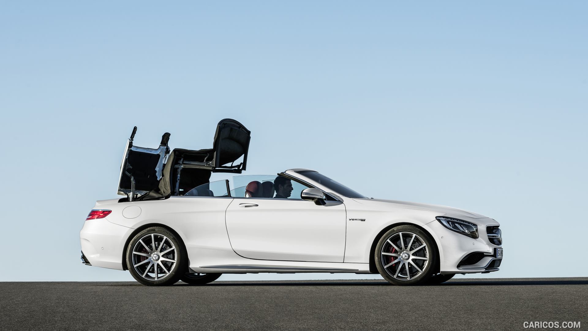 2017 Mercedes-AMG S63 4MATIC Cabriolet (Designo Diamond White Bright) - Top In Action, #18 of 65