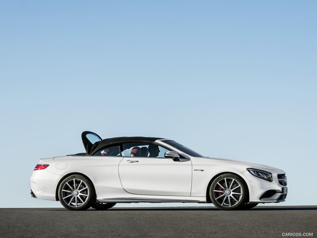 2017 Mercedes-AMG S63 4MATIC Cabriolet (Designo Diamond White Bright) - Top In Action