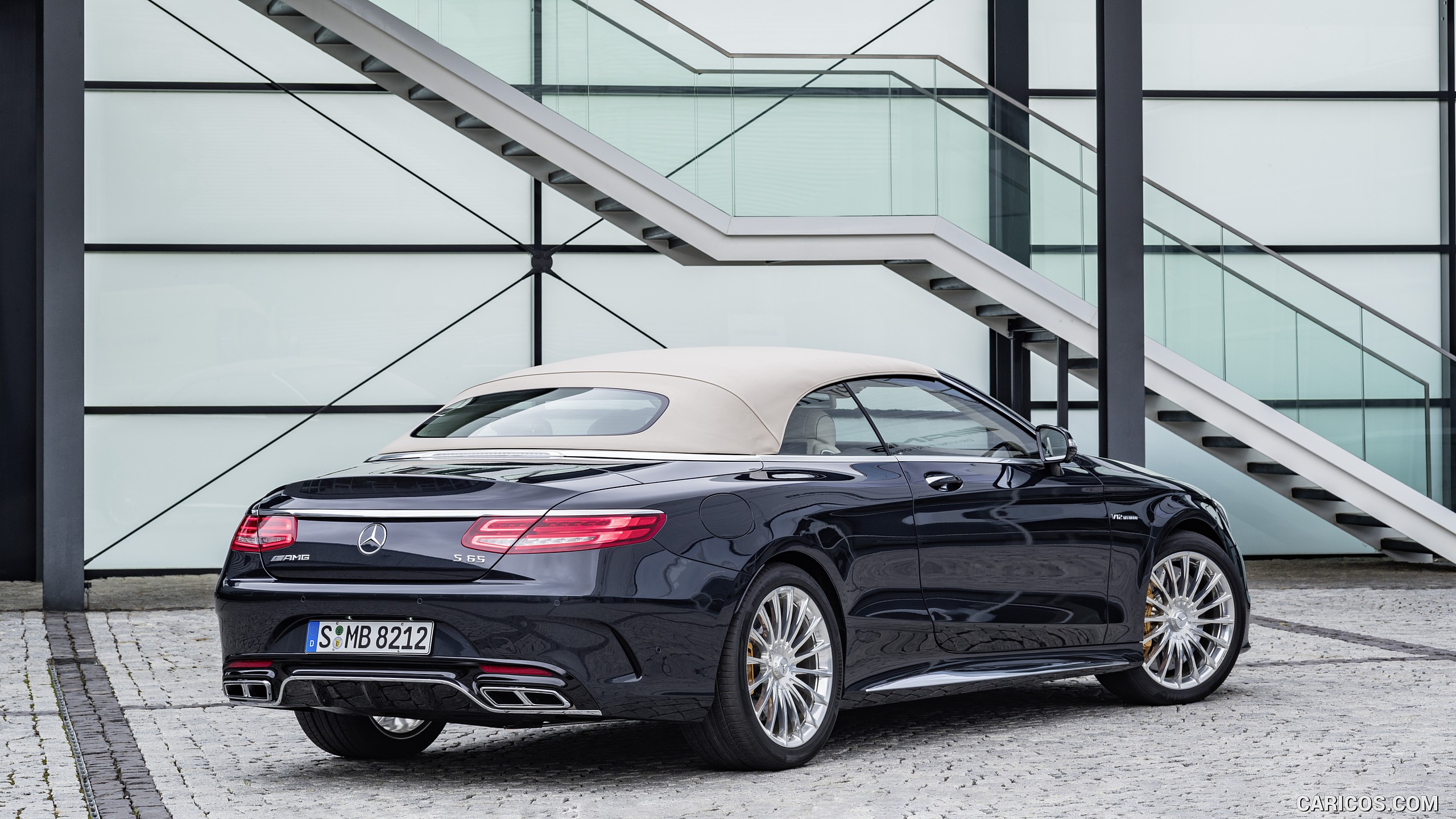 2017 Mercedes-AMG S65 Cabrio (Color: Anthracite Blue, Fabric: Soft Top Beige) - Rear, #9 of 66