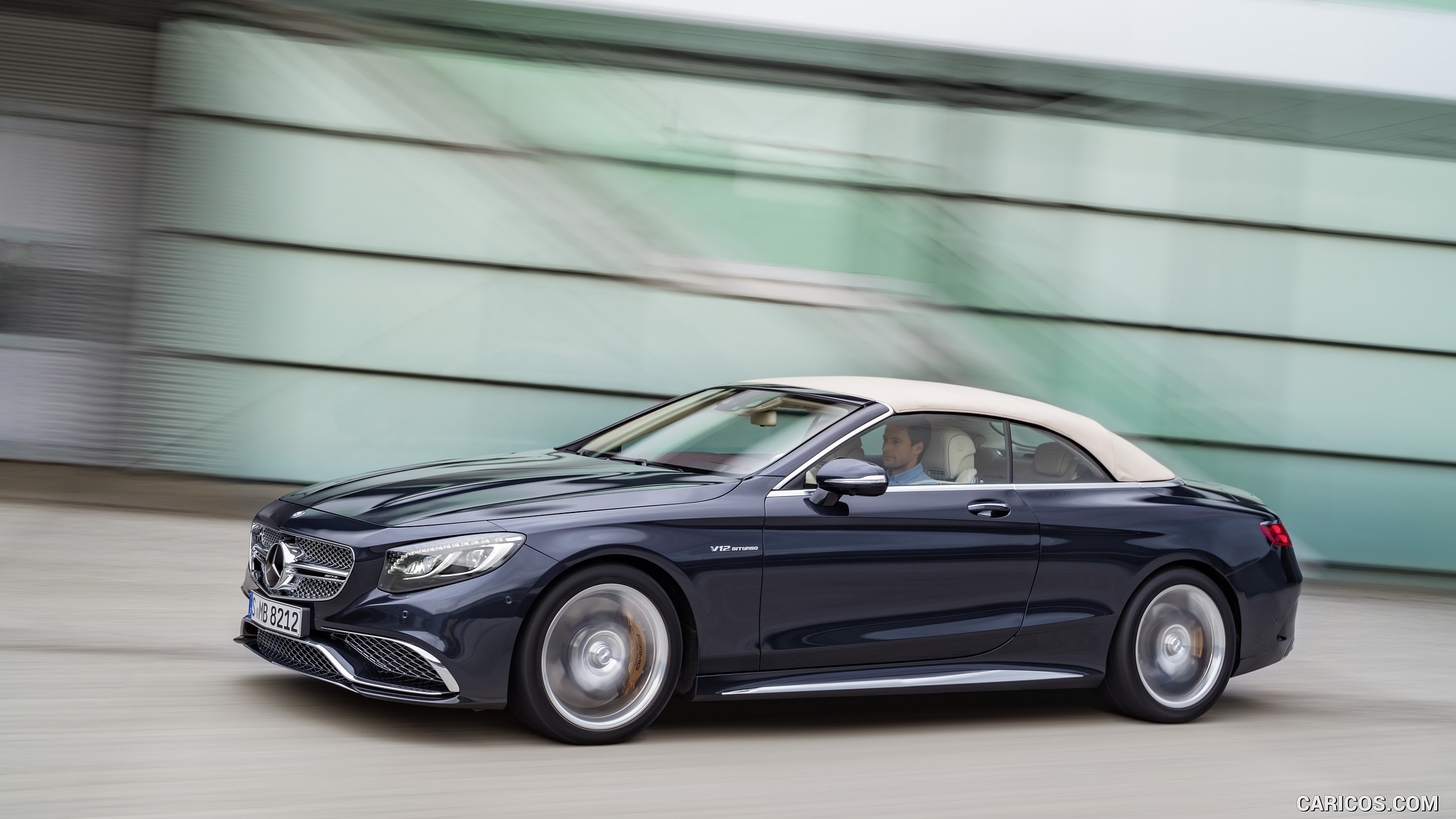 2017 Mercedes-AMG S65 Cabrio (Color: Anthracite Blue, Fabric: Soft Top Beige) - Side, #4 of 66