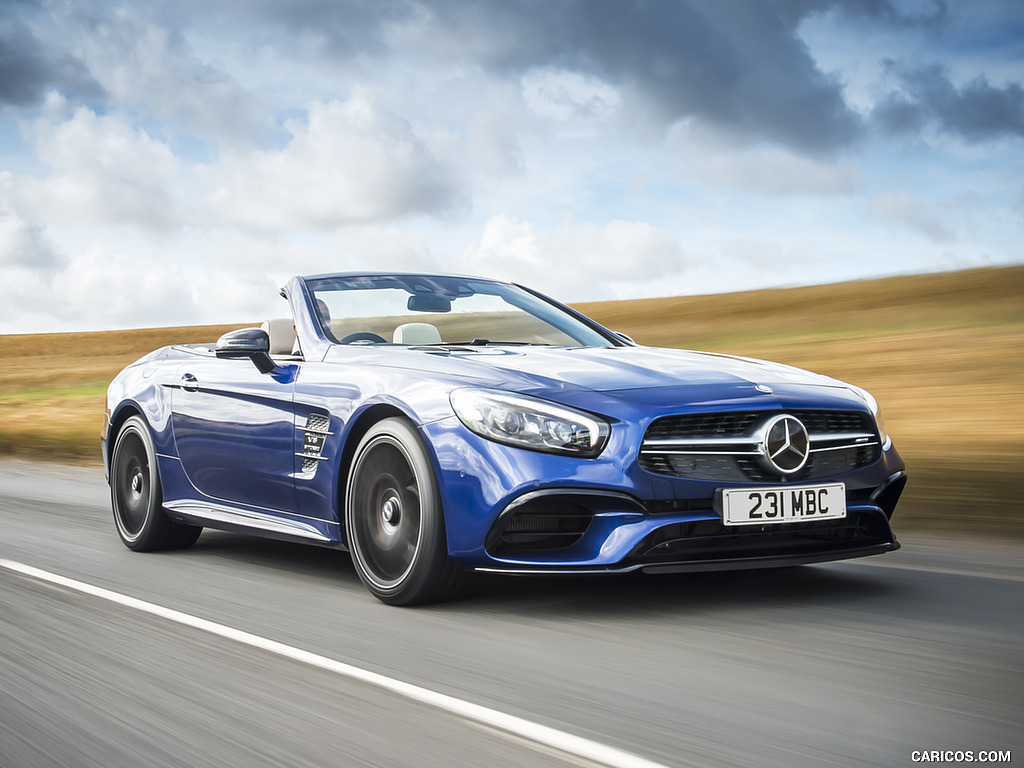 2017 Mercedes-AMG SL 63 (Color: Brilliant Blue; UK-Spec) - Front Three-Quarter