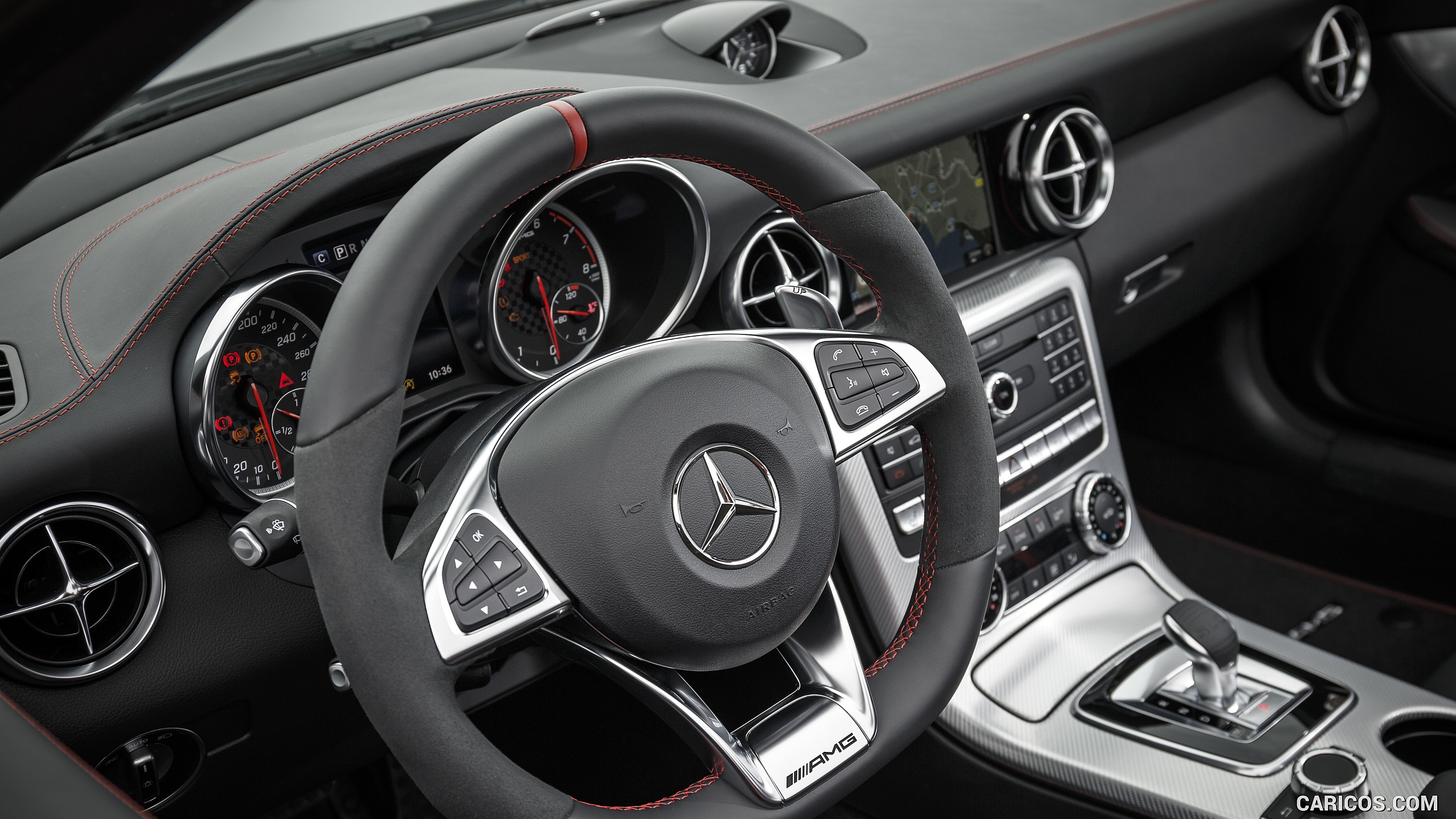2017 Mercedes-AMG SLC 43 - Interior, Steering Wheel, #69 of 92