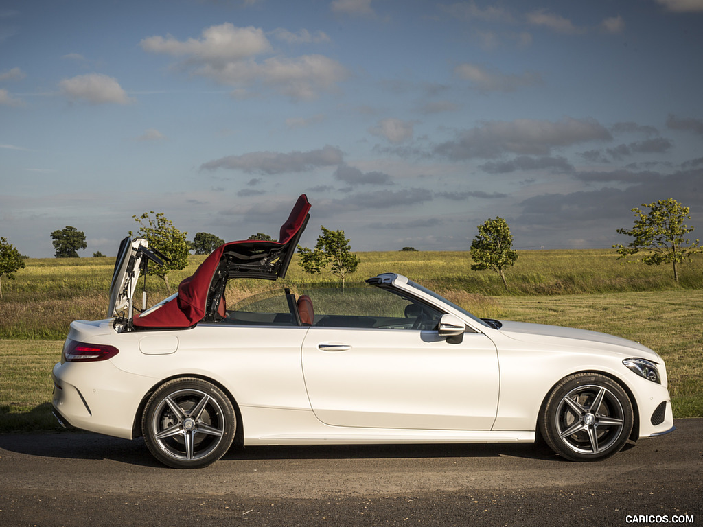 2017 Mercedes-Benz C-Class C220 d Cabriolet (UK-Spec, Diesel) - Top in Action - Side