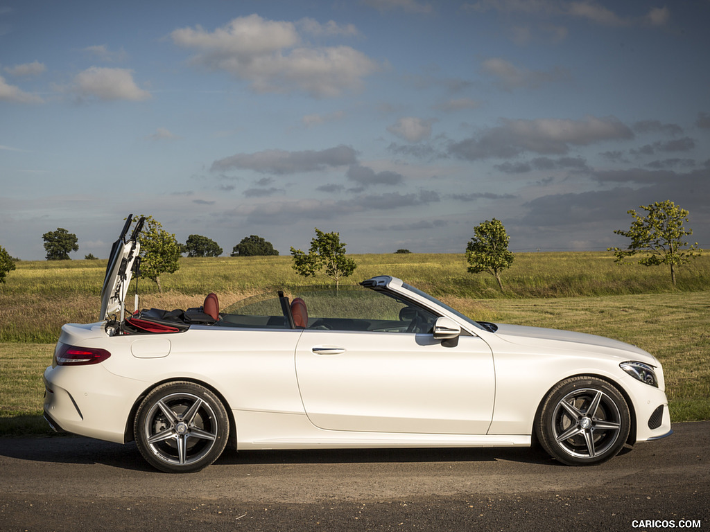 2017 Mercedes-Benz C-Class C220 d Cabriolet (UK-Spec, Diesel) - Top in Action - Side