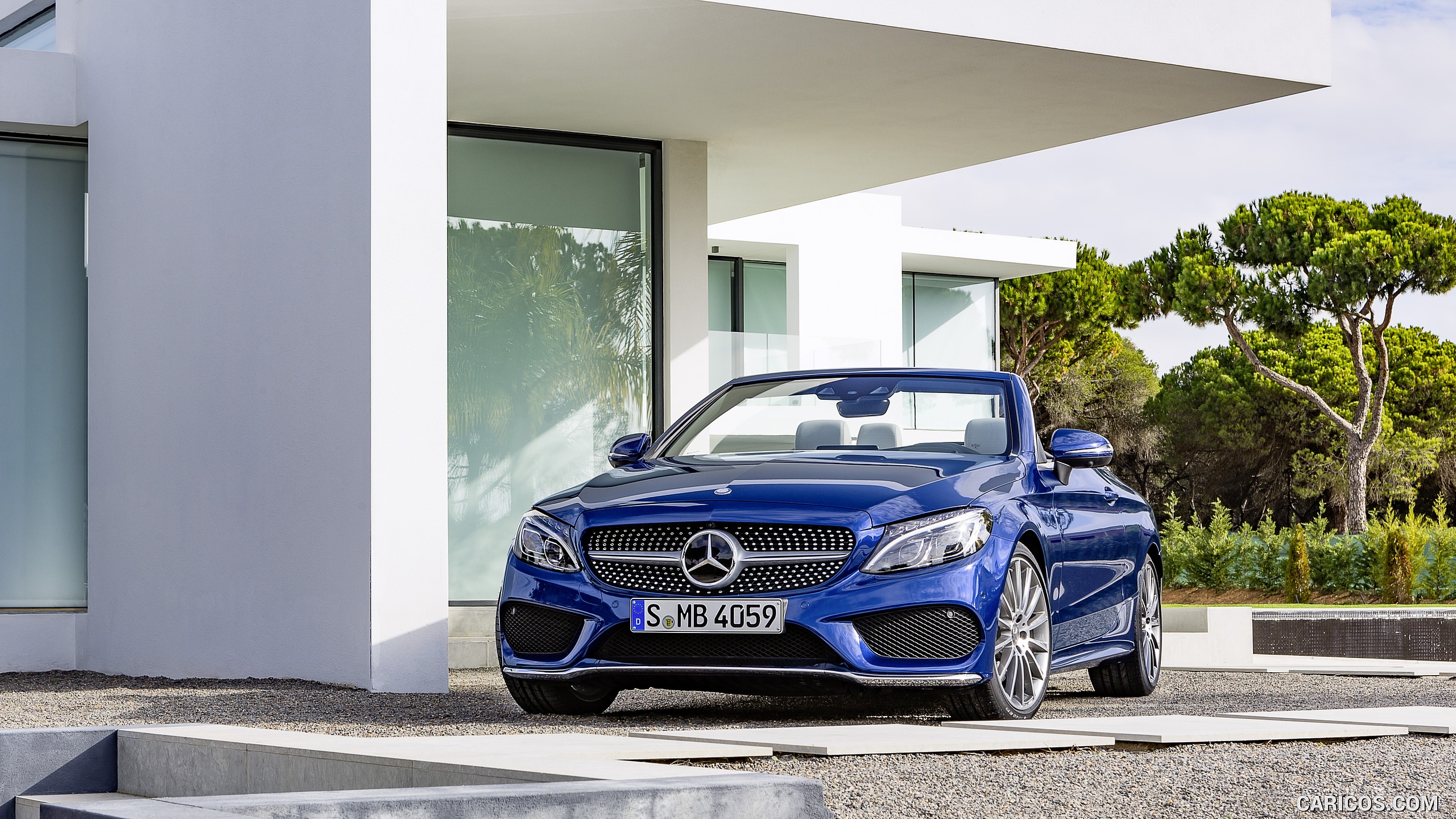 2017 Mercedes-Benz C-Class C400 4MATIC Cabriolet AMG Line (Color: Brilliant Blue) - Front, #3 of 96