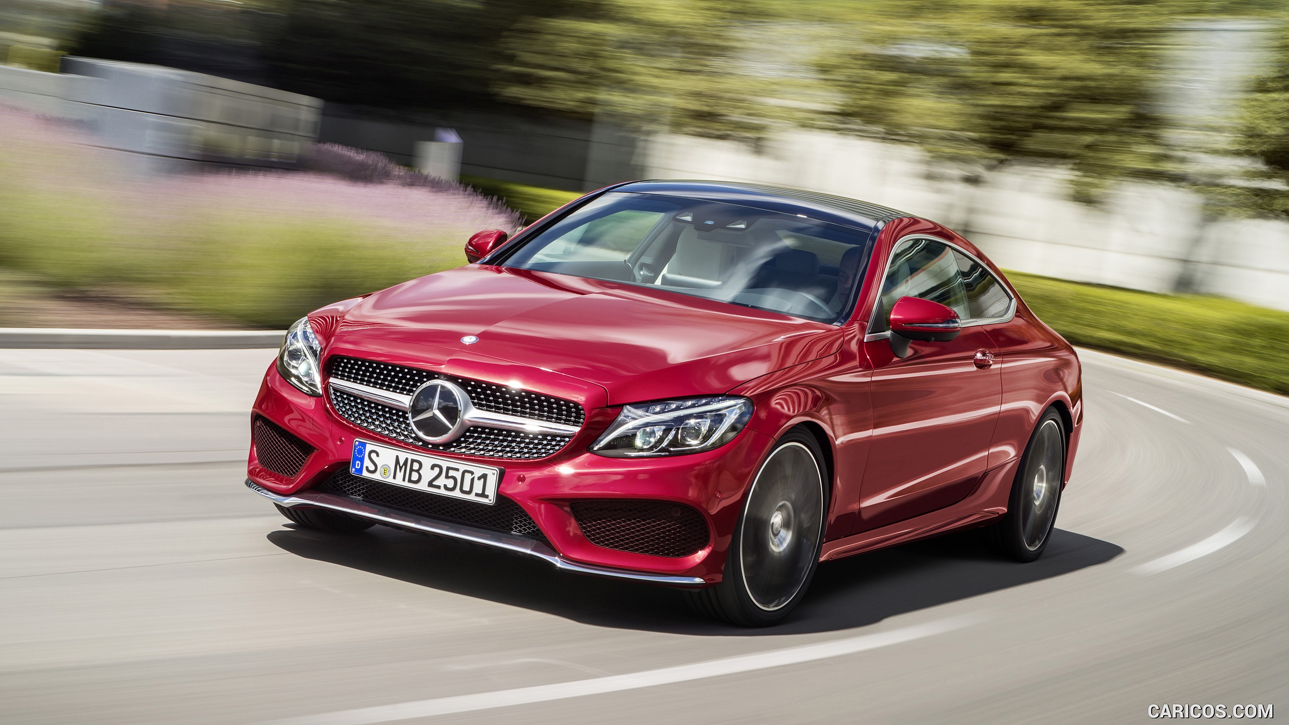2017 Mercedes-Benz C-Class Coupe C250 d 4MATIC (Hyacinth Red) - Front, #65 of 210