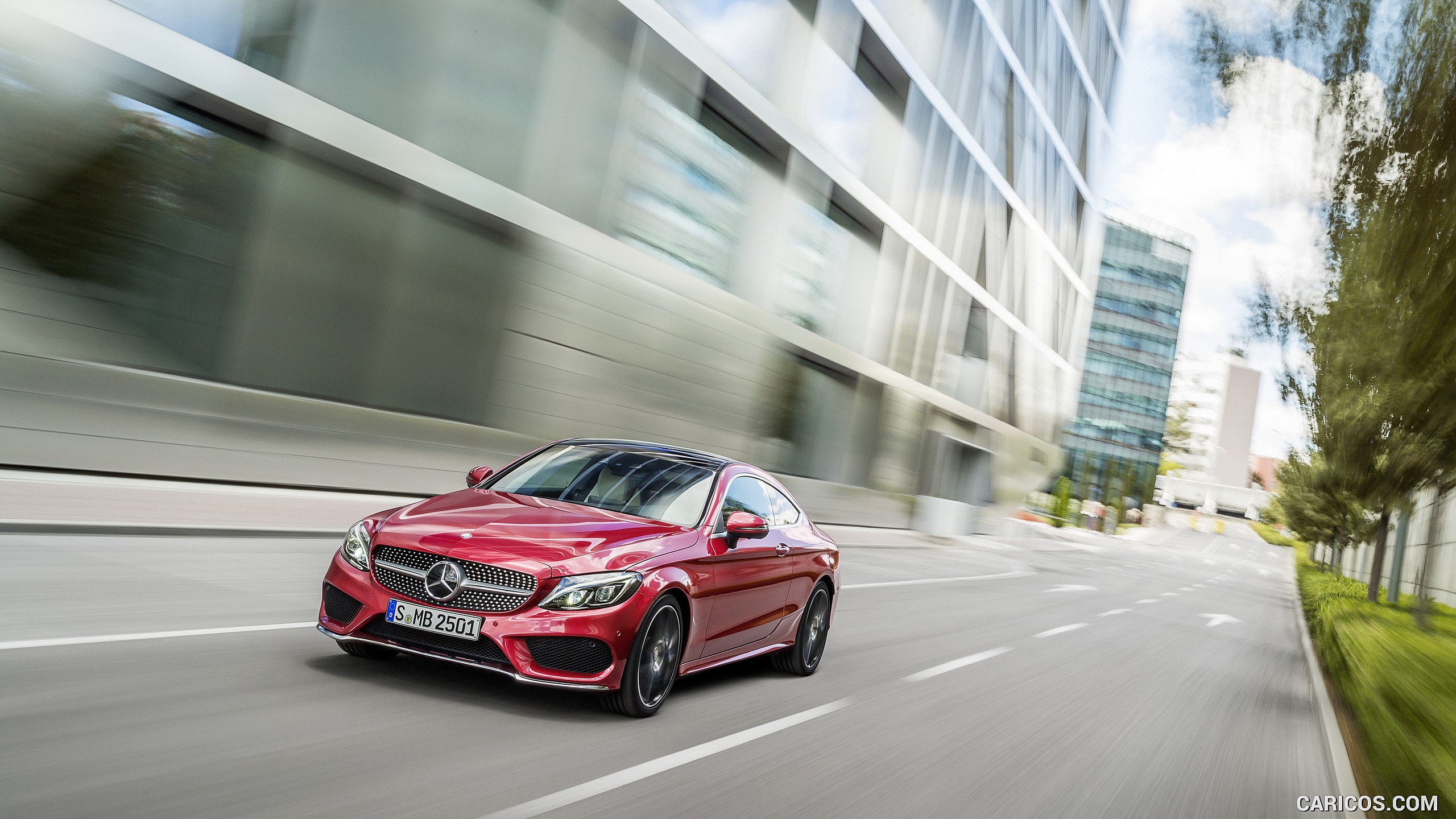 2017 Mercedes-Benz C-Class Coupe C250 d 4MATIC (Hyacinth Red) - Front, #66 of 210