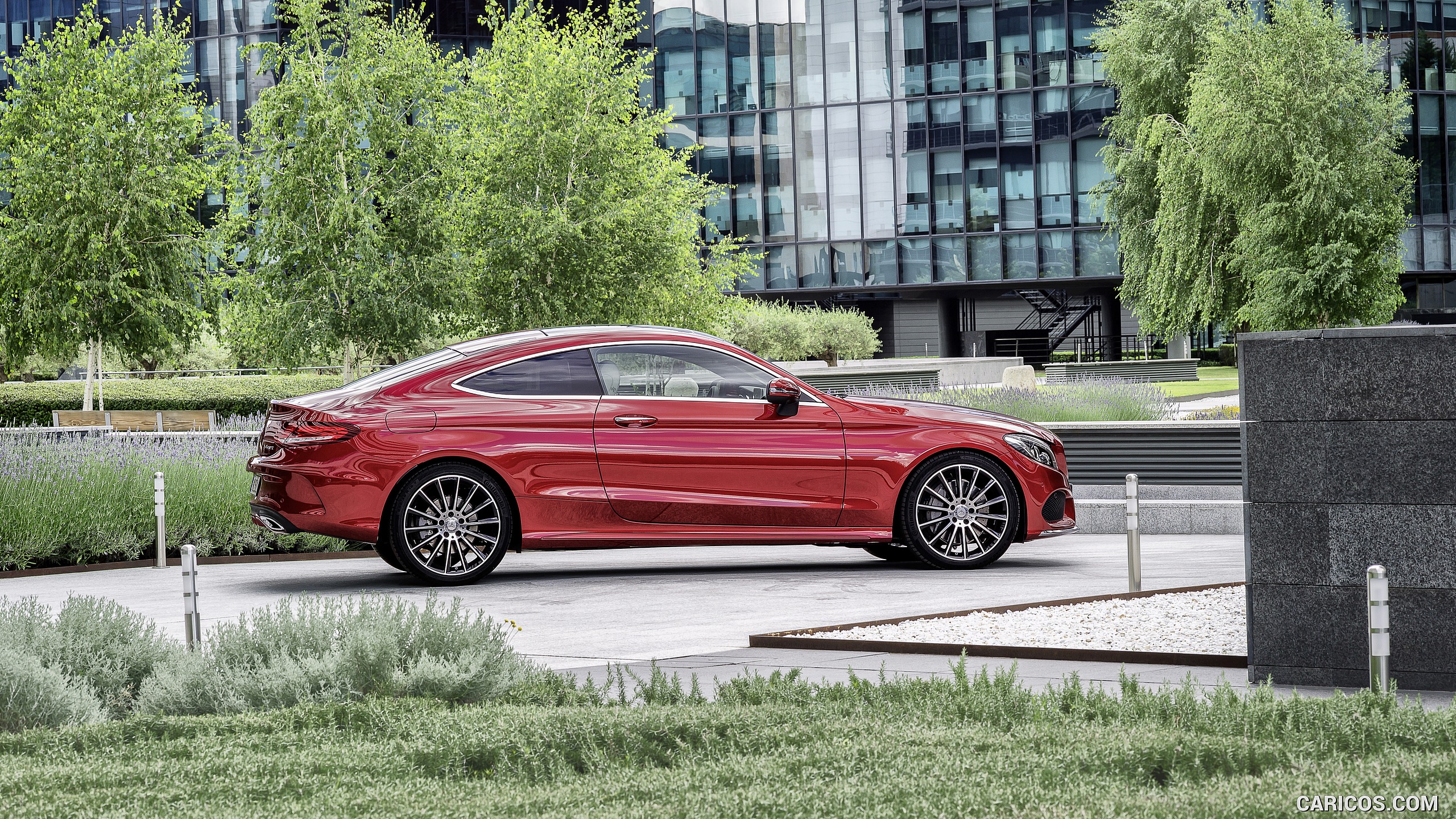 2017 Mercedes-Benz C-Class Coupe C250 d 4MATIC (Hyacinth Red) - Side, #69 of 210