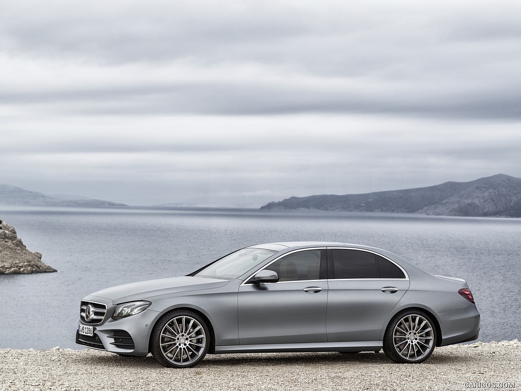 2017 Mercedes-Benz E-Class E 400 4MATIC AMG Line (Color: Selenit Grey Magno) - Side