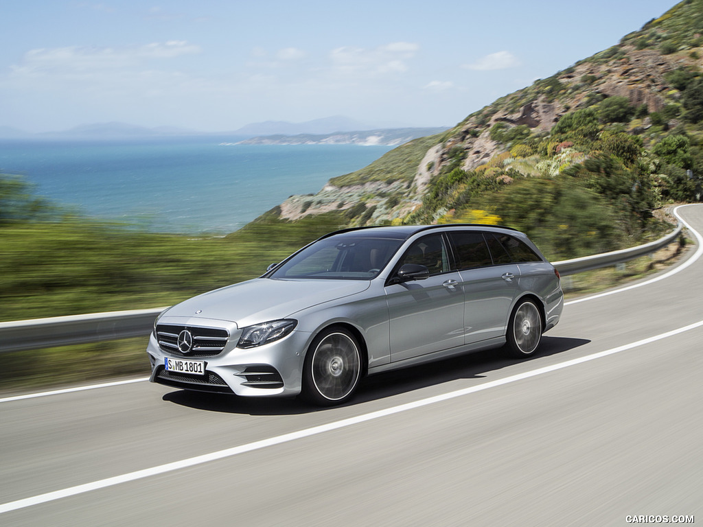 2017 Mercedes-Benz E-Class Estate E400 AMG Line (Color: Diamond Silver) - Front Three-Quarter