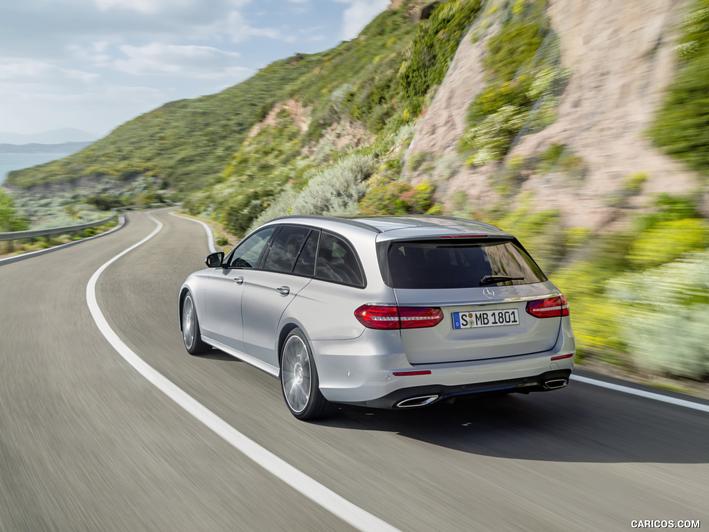 2017 Mercedes-Benz E-Class Estate E400 AMG Line (Color: Diamond Silver) - Rear Three-Quarter