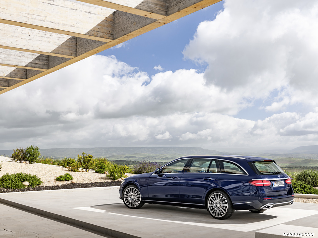 2017 Mercedes-Benz E-Class Estate Exclusive Line (Color: Cavansite Blue) - Rear Three-Quarter