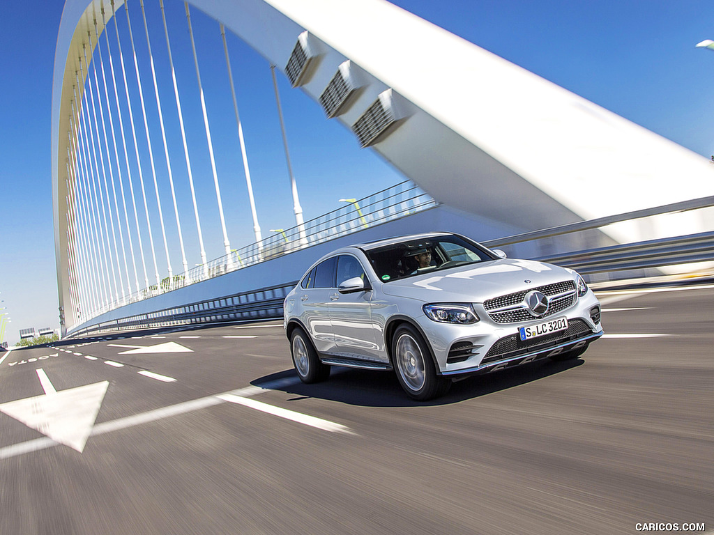 2017 Mercedes-Benz GLC 300 Coupe (Color: Diamond Silver) - Front Three-Quarter