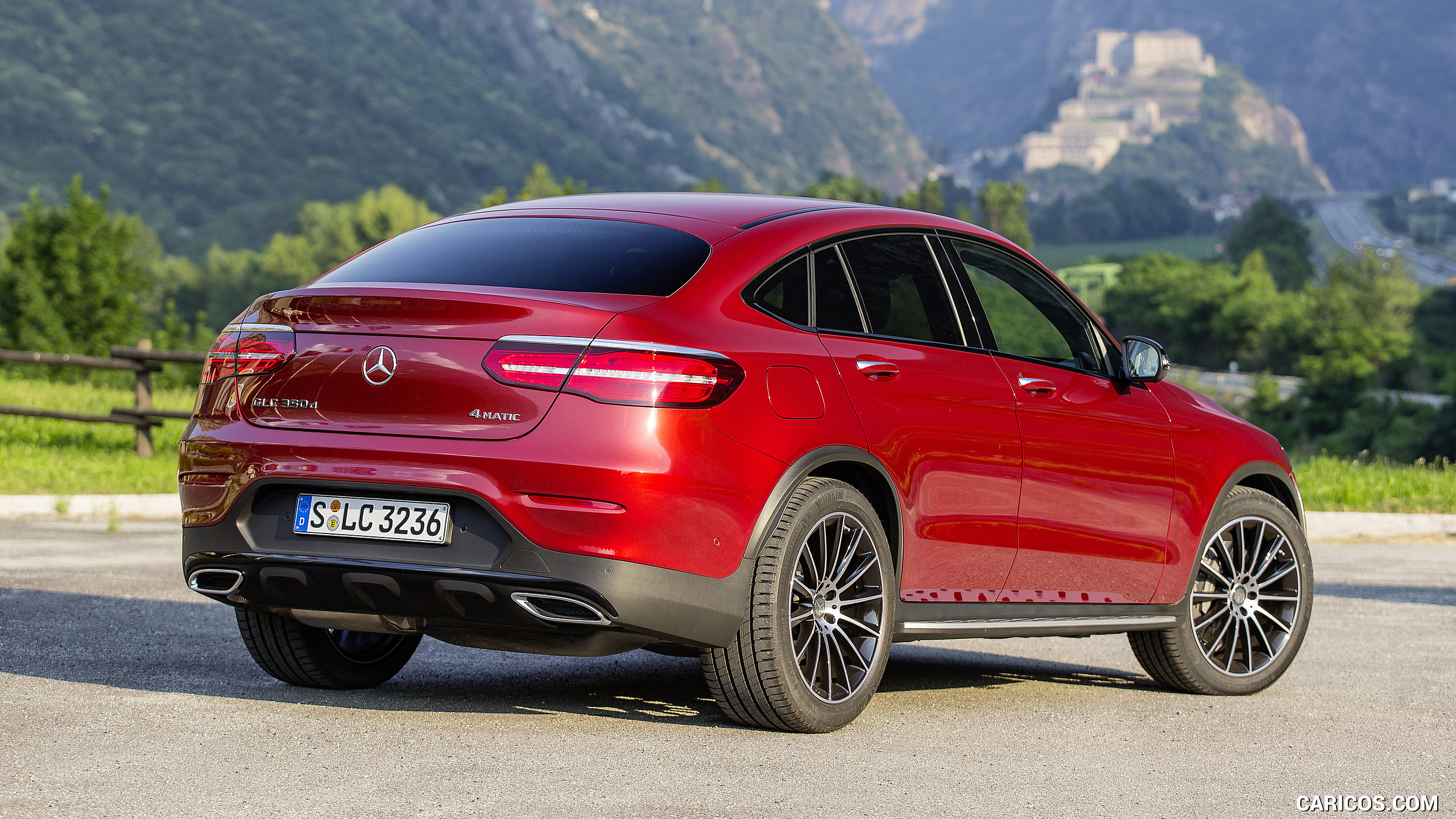 2017 Mercedes-Benz GLC 350 d Coupe (Diesel; Color: Hyacinth Red) - Rear Three-Quarter, #69 of 144