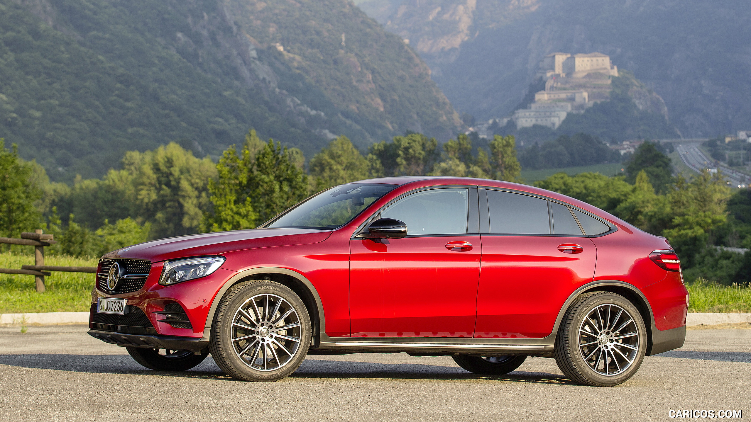 2017 Mercedes-Benz GLC 350 d Coupe Color: Hyacinth Red) Side | Caricos
