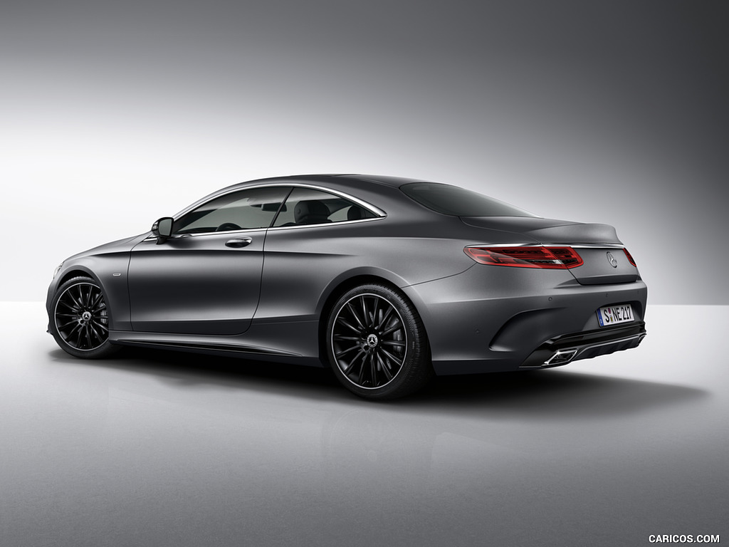 2017 Mercedes-Benz S-Class Coupé Night Edition (Color: Designo Selenite Grey Magno) - Rear Three-Quarter