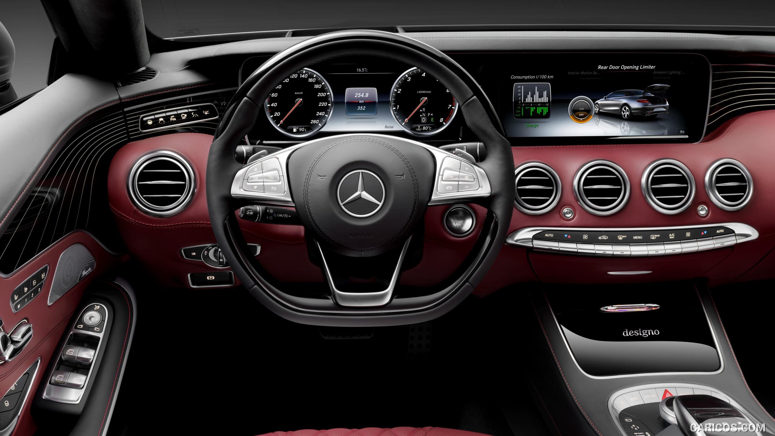 2017 Mercedes-Benz S-Class S500 Cabriolet AMG-line (Leather Bengal Red / Black) - Interior Dashboard, #40 of 56