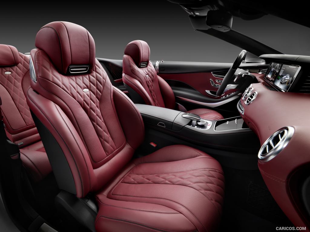 2017 Mercedes-Benz S-Class S500 Cabriolet AMG-line (Leather Bengal Red / Black) - Interior Front Seats