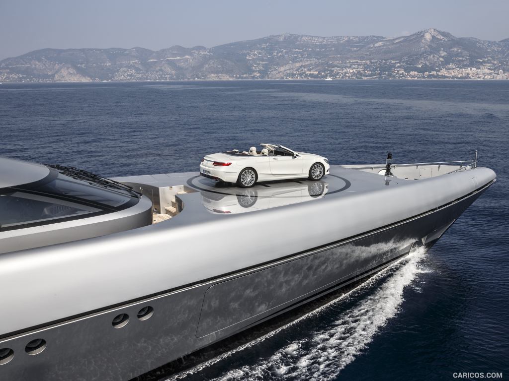 2017 Mercedes-Benz S-Class S500 Cabriolet aboard Silver Fast Yacht - Side