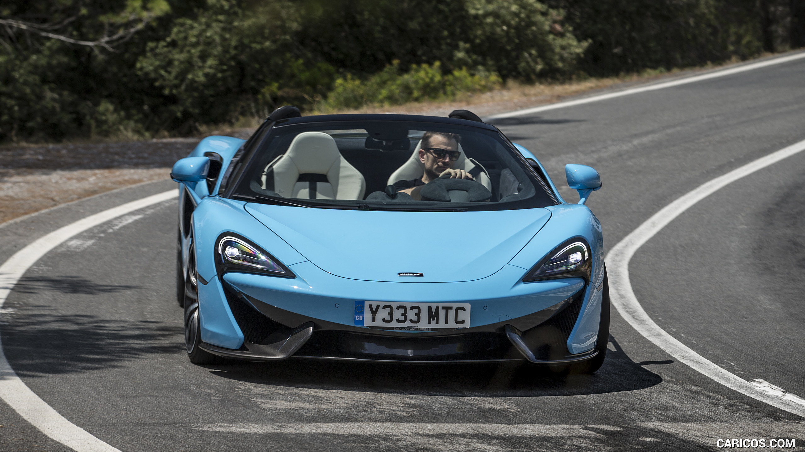 2018 McLaren 570S Spider (Color: Curacao Blue) - Front, #48 of 160
