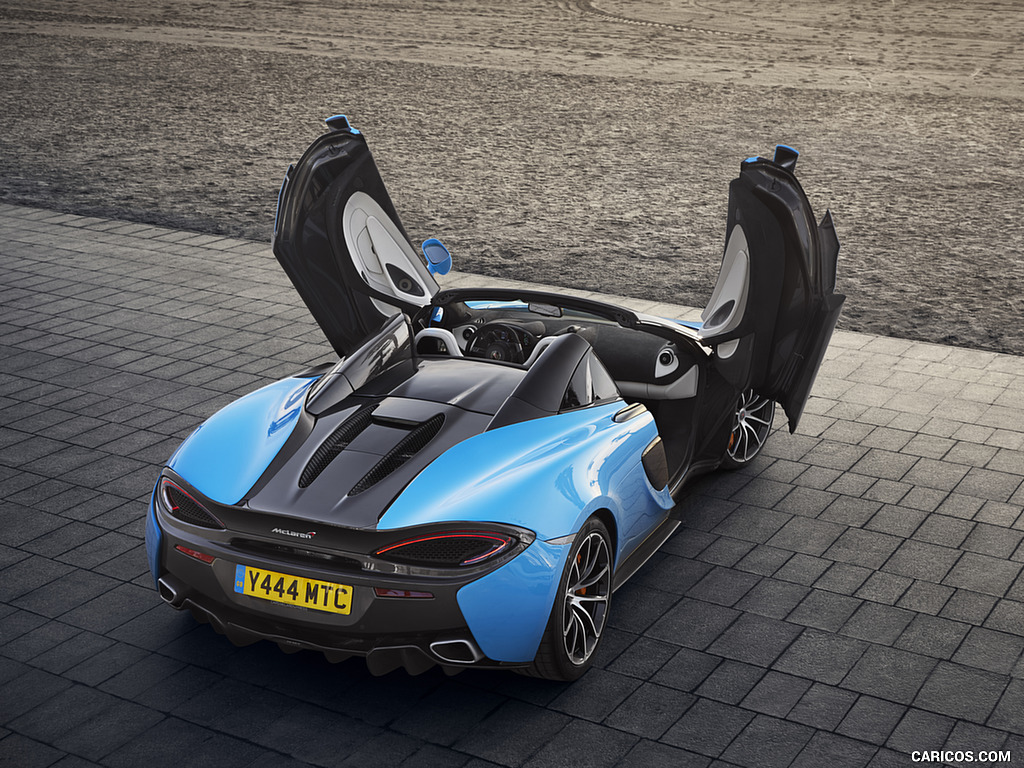 2018 McLaren 570S Spider (Color: Curacao Blue) - Doors Up - Top